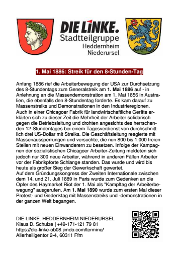 Streik für den 8-Stunden-Tag (Text)