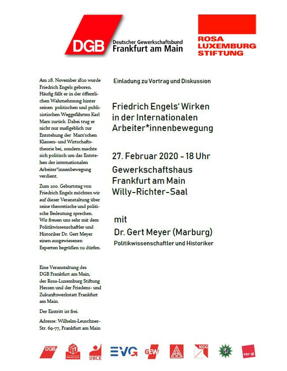 Friedrich Engels Wirken in der Internationalen ArbeiterInnenbewegung